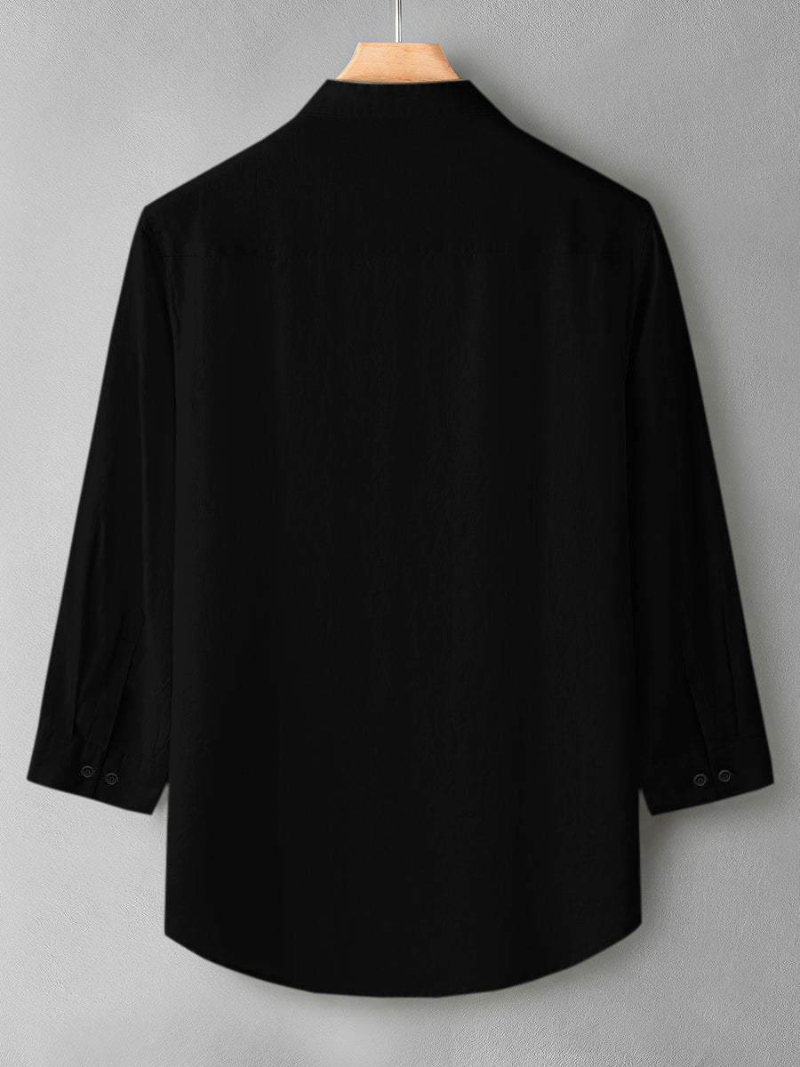 Black Color Cotton Men's Shirt