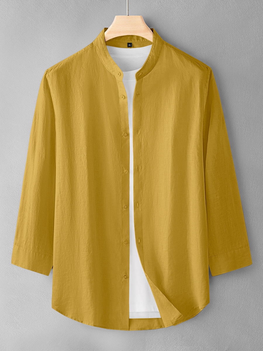 Yellow Color Cotton Men's Shirt