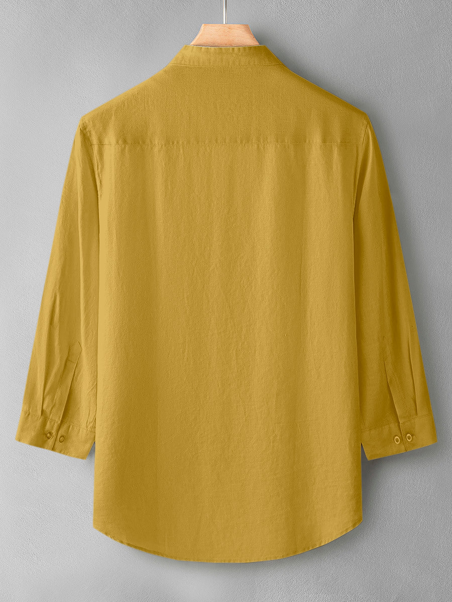 Yellow Color Cotton Men's Shirt