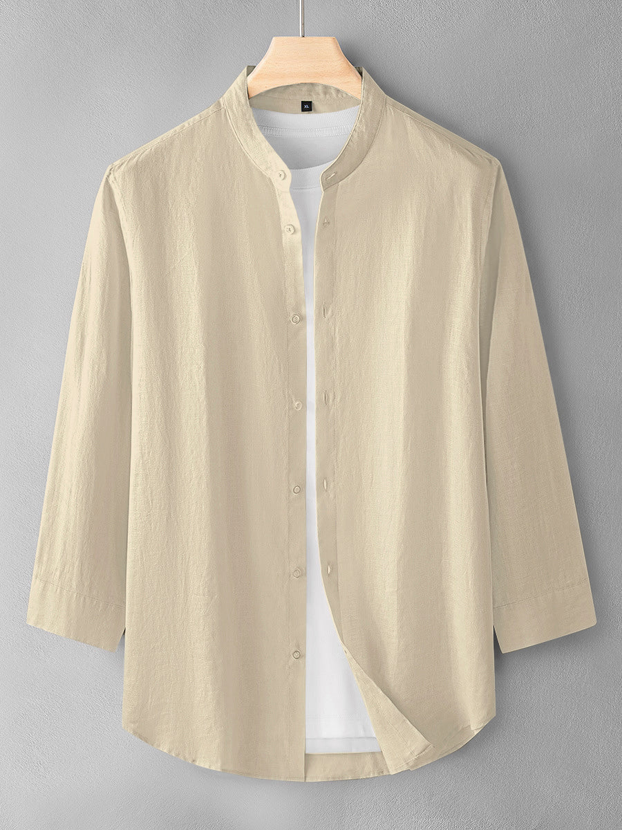 Beige Cream Color Cotton Men's Shirt