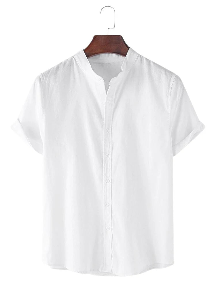 WHITE PLAIN COTTON MEN SHIRT