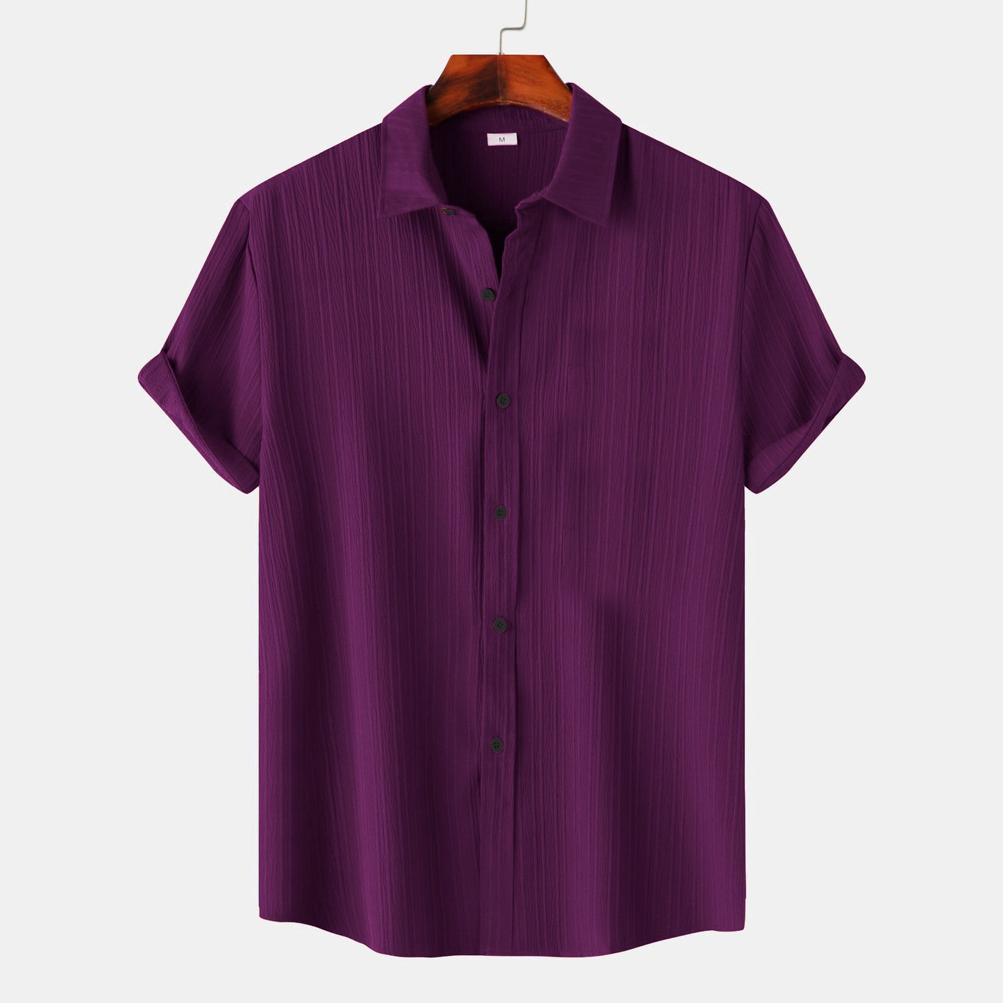 Wine lining texture half sleeve shirt