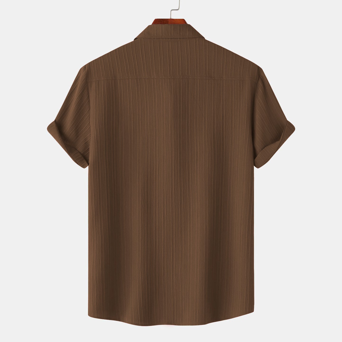 Brown colour lining structured shirt