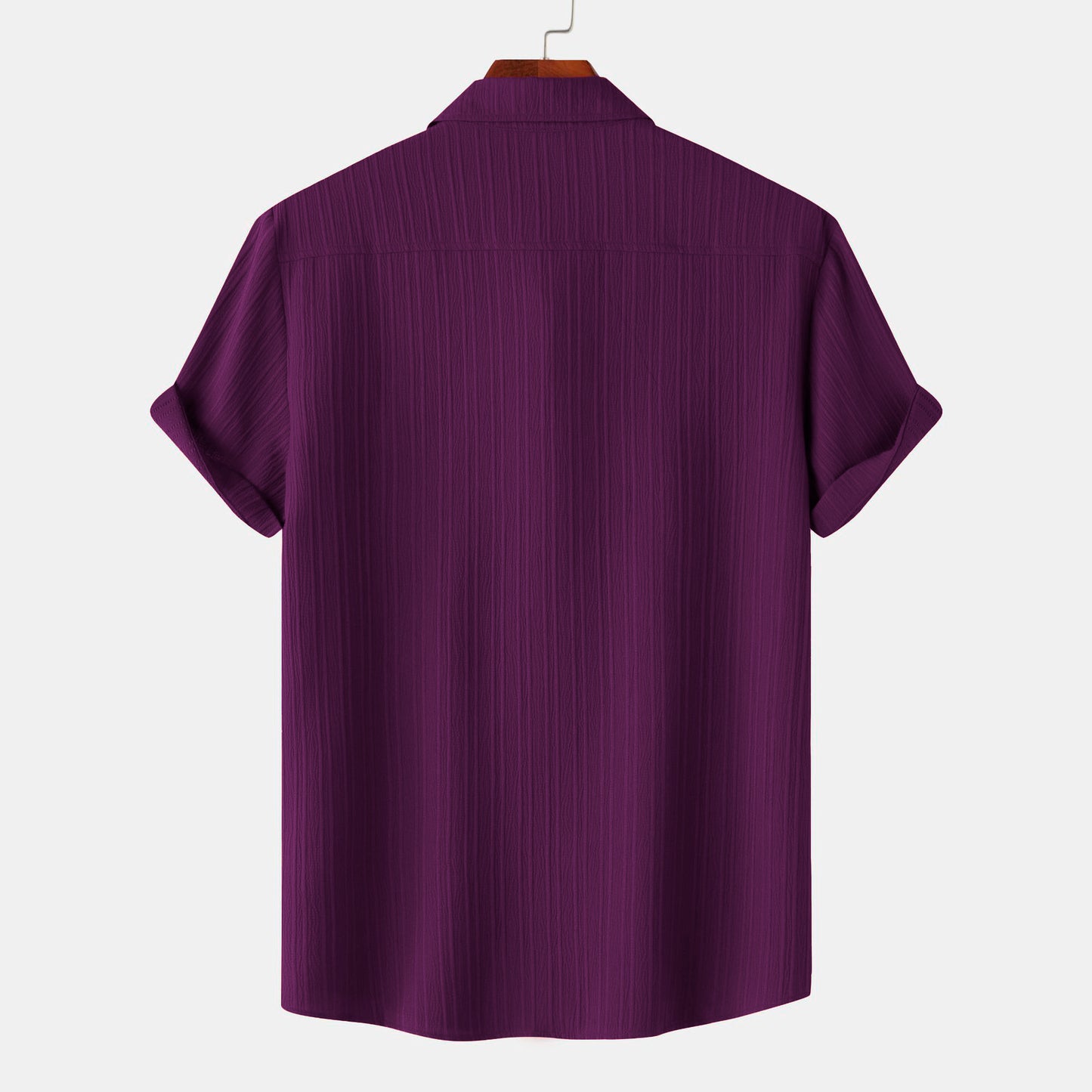 Wine lining texture half sleeve shirt