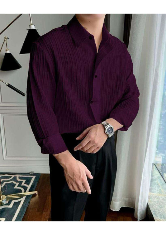 Wine lining texture full sleeve shirt