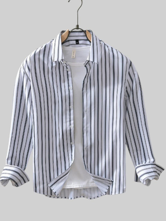 white blue stripe cotton shirt