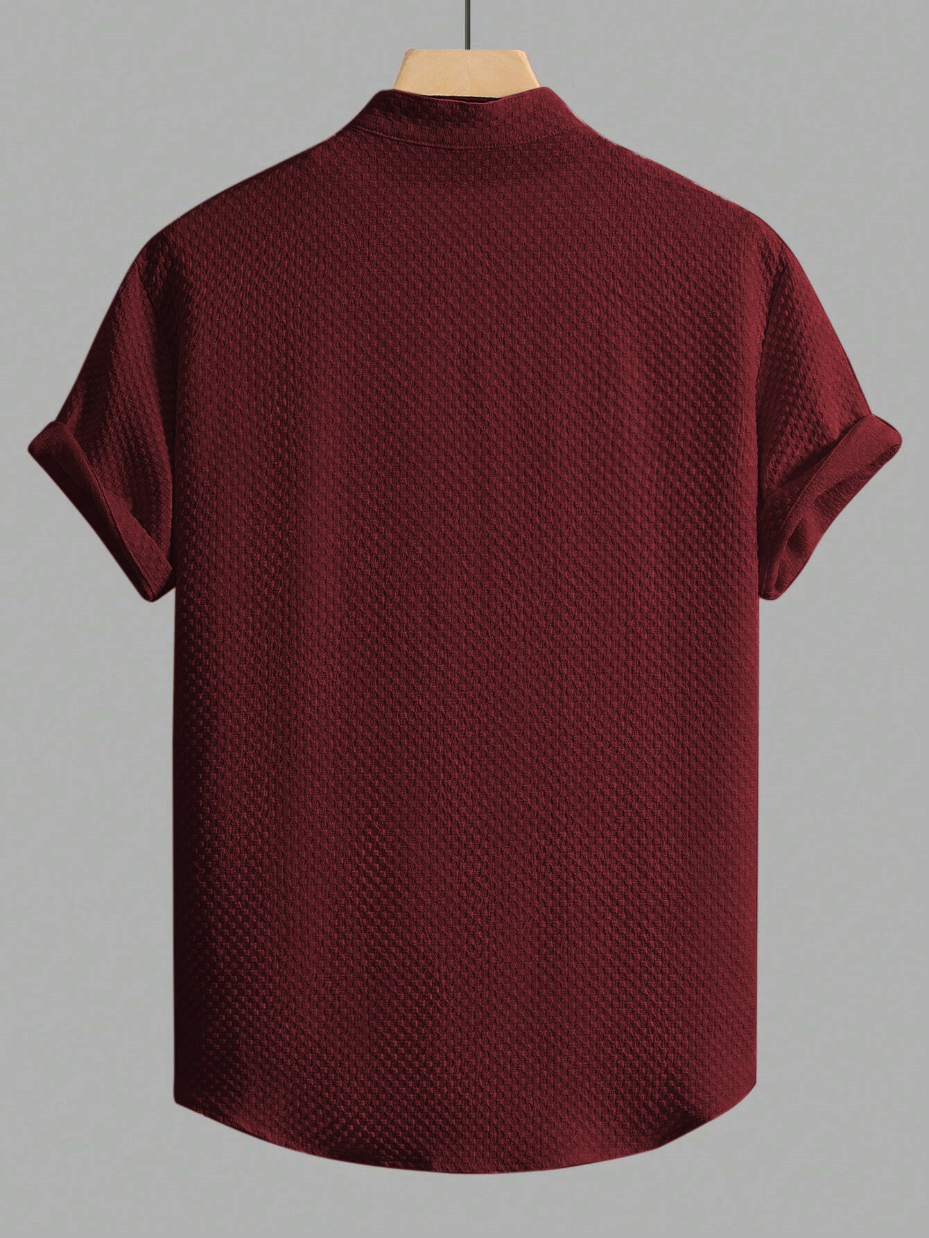 MAROON COLOUR SQUARE TEXTURE SHIRT