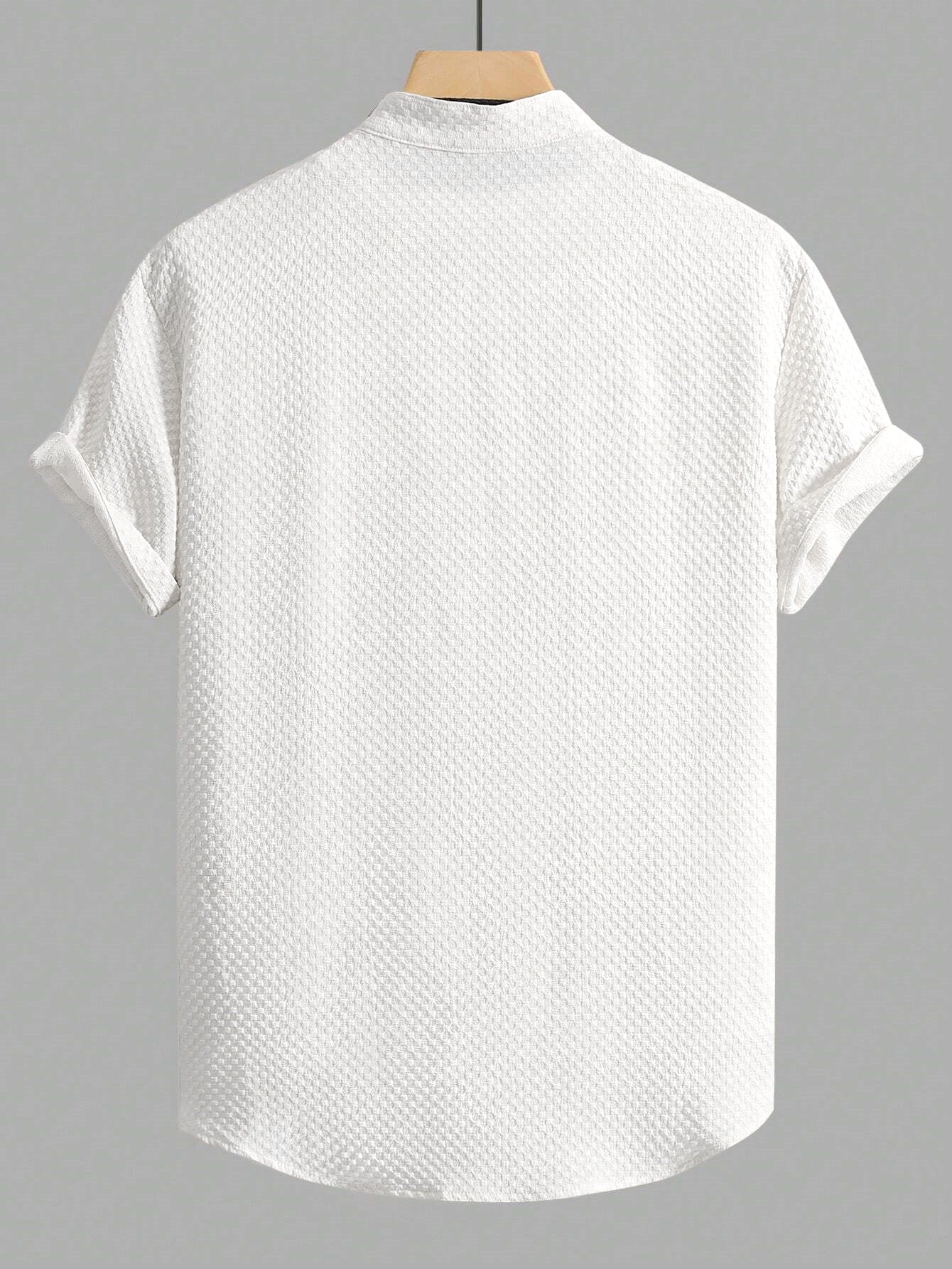 WHITE SQUARE TEXTURE SHIRT